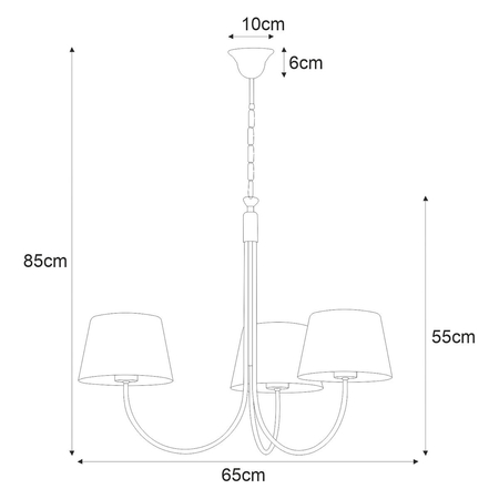 Żyrandol SASTO Kaja K-4335 czarny/złoty