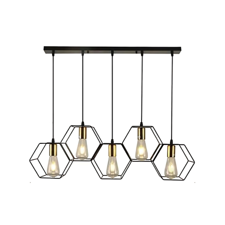 Lampa wisząca Abigali Honey LWH-5XE27, czarny 5xE27