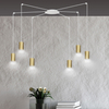 Lampa wisząca TRAKER 6 WH/GOLD Emibig 527/6 biały/złoty