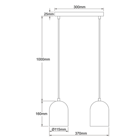 Light Prestige Metalowa lampa wisząca Nilo czarna 2xGU10 LP-0110/2L BK