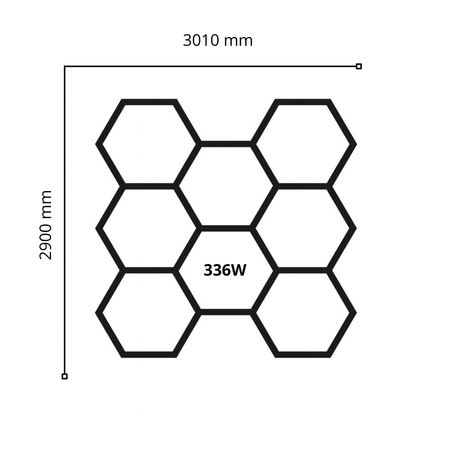 Lampa LED Hexagon Blaupunkt 336W geometryczny panel sufitowy led 4000K CRI90 w kształcie plastra miodu