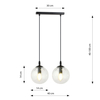 Lampa wisząca COSMO 2 BL TRANSPARENT Emibig 711/2 czarny