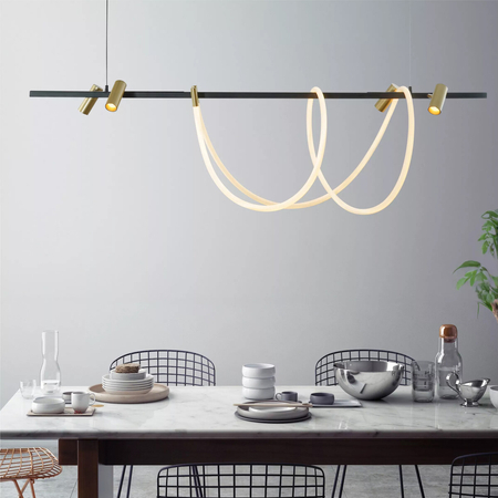 Lampa wisząca Zuma Line 2200277L BALBO LAMPA WISZĄCA ZŁOTA-CZARNA/GOLD-BLACK