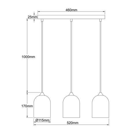 Light Prestige Metalowa lampa wisząca Nilo złota 3xGU10 LP-0110/3L GD