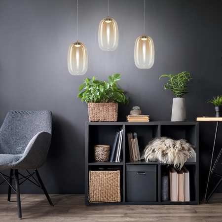 Milagro Lampa wisząca VASO 3 AMBER 4W ML1405 ZŁOTY