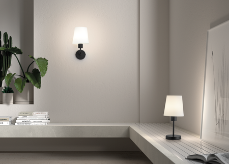 Lampa ścienna DEKO chrom matowy E27 szklany klosz