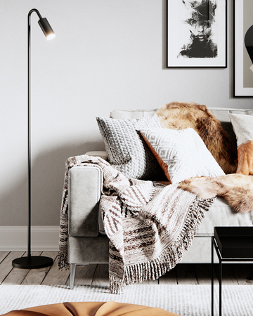 Lampa podłogowa By Rydens Curve 4100950-4002 matowy czarny