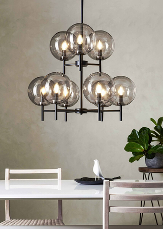 Lampa wisząca Markslöjd CROWN 107921 czarny/przydymiony