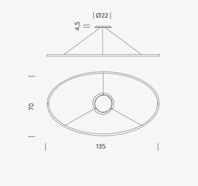 Lampa wisząca Nemo ELPLNW53 Ellisse Major Uplight
