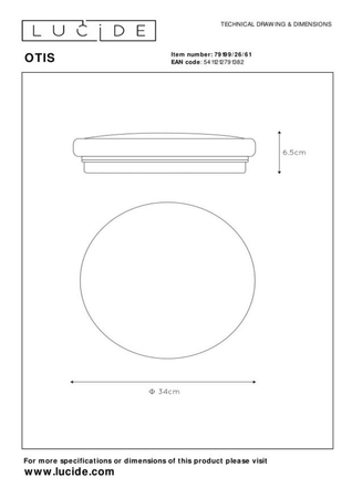Lampa sufitowa Lucide OTIS 79199/26/61 biały