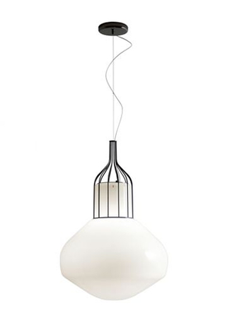 Lampa wisząca Fabbian F27A1324 Aerostat Con Gabbia Ø 430 Cromo Nero