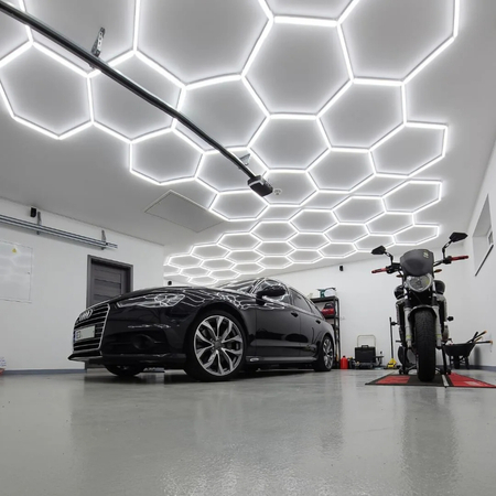 Lampa LED Hexagon Blaupunkt 58W geometryczny panel sufitowy led 4000K CRI90 w kształcie plastra miodu