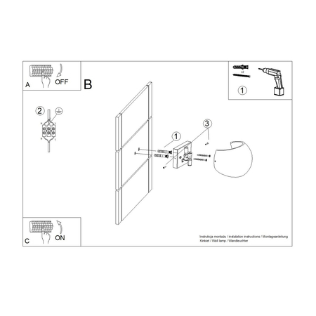 Sollux Lighting Kinkiet GLOBE beton SL.1362