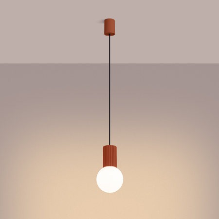 Sollux Lighting Lampa wisząca HALO 1 ochra czerwona SL.1729