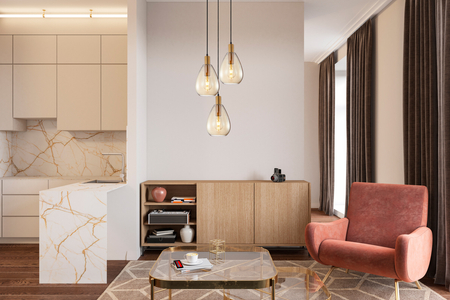 Lampa wisząca Italux PND-27812-3A-BRO-AMB Mosiądz