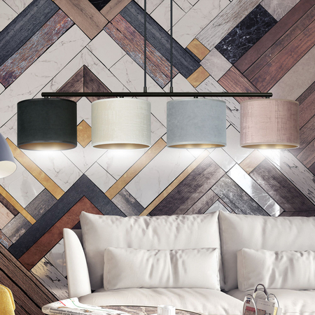 Lampa wisząca HILDE 4 BL MIX Emibig 1055/4 czarny/chrom