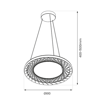 Milagro Lampa wisząca NEST 43W LED śr. 61cm ML0524 CZARNY
