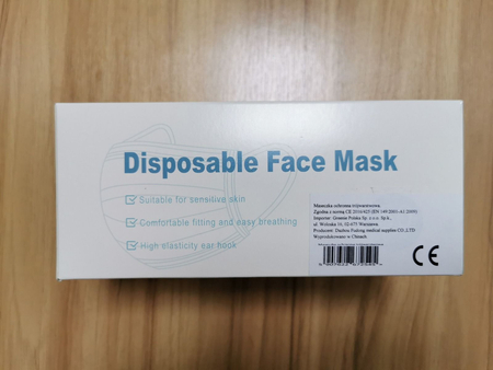 Zestaw 10 szt. - Maski trójwarstwowe ochronne do użytku cywilnego i medycznego z elastycznymi gumkami