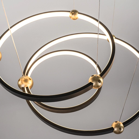 Ledowa Lampa wisząca Aurora No.4 50cm 3k czarna  ściemnialna