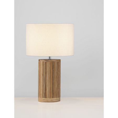 Lampa stołowa Luces Exclusivas ONTAREZ LE45381 drewno jasne i ciemne, biały