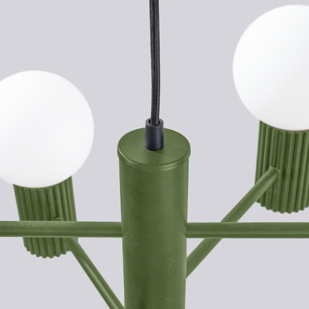 Sollux Lighting Żyrandol HALO 6 zielony oliwkowy SL.1832