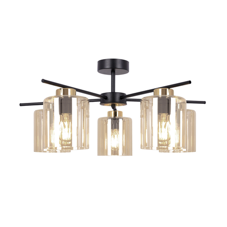 Lampa sufitowa Kaja AURELIA K-5522 czarny, złoty, bursztynowy