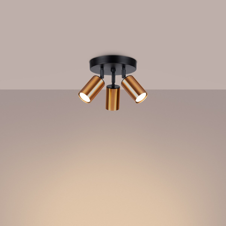 Sollux Lighting Plafon WINX 3P czarny/miedź SL.1377