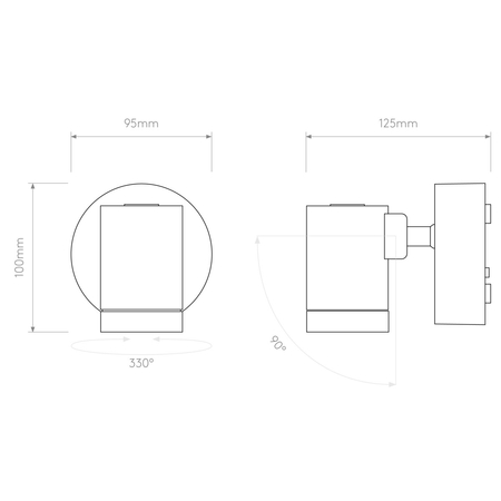 Spot zewnętrzny Astro Bayville Single Spot 1401015 Czarny z Teksturą