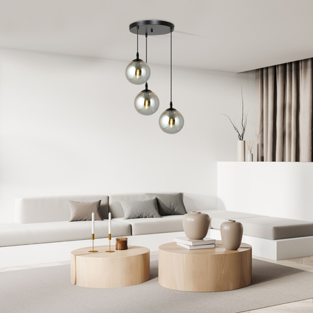 Lampa wisząca COSMO 3 BL PREMIUM GRAFIT Emibig 712/3PREM czarny