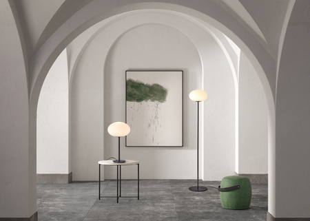 Lampa stołowa PRESS czarny 1xE27 szkło mleczne