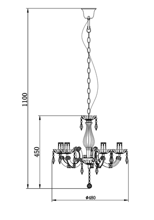 Lampa wisząca Zuma Line Magnolia RLD94016-5A