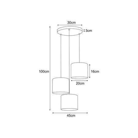 Lampa wisząca ZIMBO Kaja K-5222 czarny/złoty