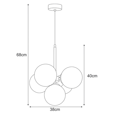 Lampa wisząca Kaja LOGAN K-5368 czarny, bursztynowy
