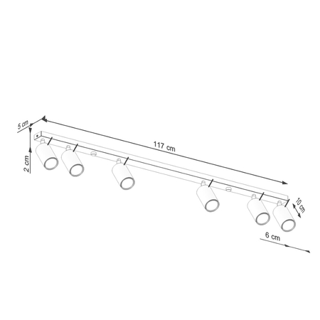 Sollux Lighting Plafon RING 6L zielony oliwkowy SL.1505