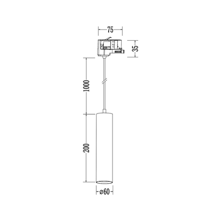 Milagro Oprawa Pipe Track Zwis Czarny 1xGU10 3-obwodowy ML2064 CZARNY