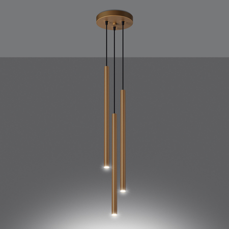 Sollux Lighting Lampa wisząca PASTELO 3P złota SL.1172
