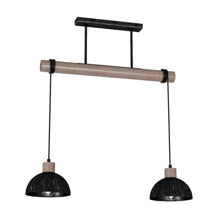 Milagro Lampa wisząca ERIK Sawn black/Patinated wood 2XE27 MLP7639 PRZECIERANY CZARNY / DREWNO PATYNOWANE