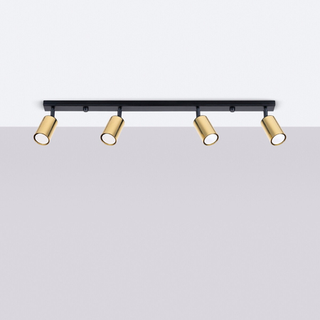 Sollux Lighting Plafon WINX 4L czarny/złoty SL.1387