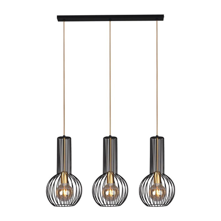 Lampa wisząca ARVI BLACK Kaja K-4521 czarny/złoty