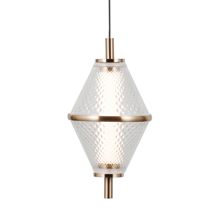 Lampa wisząca Italux Fuente PND-34395-1-HBR Złoty