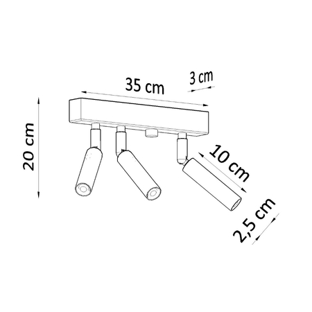 Sollux Lighting Plafon EYETECH 3 czarny SL.0899
