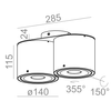 Lampa natynkowa AQForm Tuba Distance 111 x 2 Qrled 230V Surface Biały Struktura