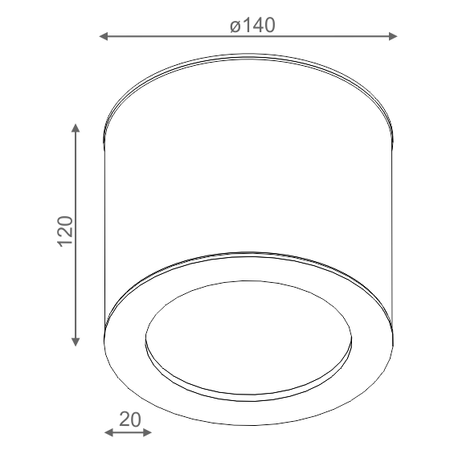 Lampa natynkowa AQForm Only Round 12 LED 230V Hermetic Surface Szary