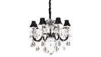 Żyrandol Glamour czarny Lumina Deco LDP-66249-8 Denica W8