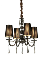 Żyrandol Glamour czarny Lumina Deco LDP-1200-4-BK Fabione W4