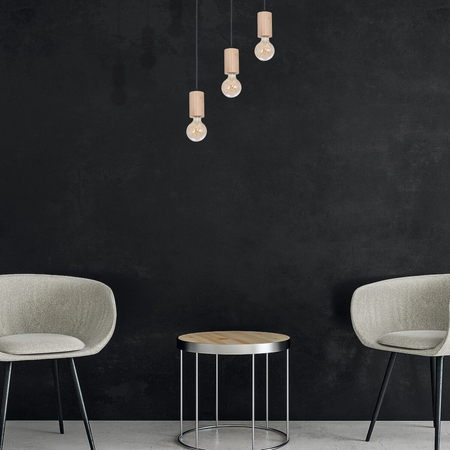 Milagro Lampa wisząca LINES 3xE27 MLP8826 Naturalne drewno