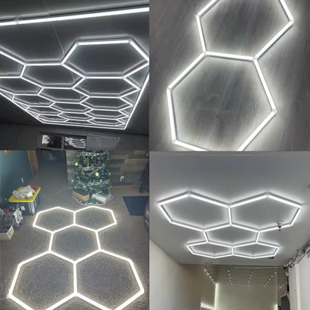 Lampa LED Hexagon Blaupunkt 151W geometryczny panel sufitowy led 4000K CRI90 w kształcie plastra miodu