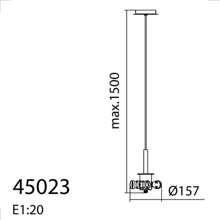 Lampa wisząca JULIETTE W mosiądz mat, orzech 3xE27 (abażur zamawiany osobno)