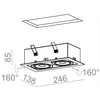 Lampa wpuszczana AQForm Squares 70 x 2 Qrled Lens 230V Recessed Biały Struktura