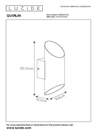 Kinkiet Lucide QUIRIJN 09233/01/31